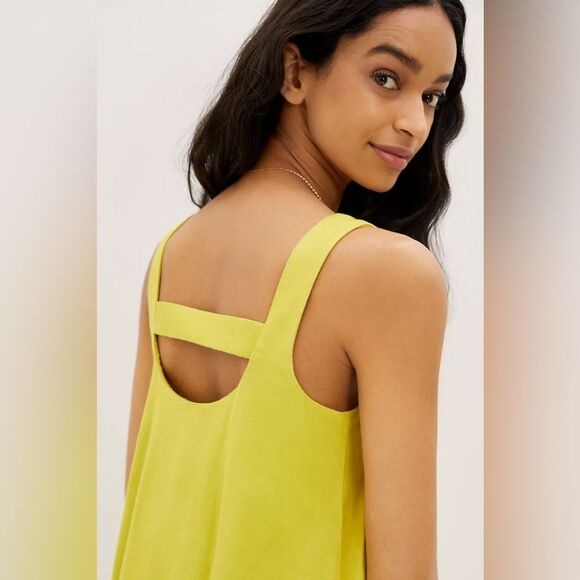 Anthropologie Maeve Lorraine Yellow Cutout Swing Mini Dress XS Summer Vacation - Picture 4 of 14